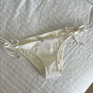 Solid & Striped Cream Tie-Side Bikini Bottom